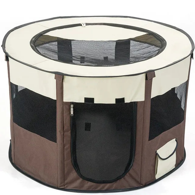 Pet Cage Portable Pet Tent Folding Dog House Cage Cat Tent Playpen Puppy Kennel Easy Operation Octagonal Fence Large Dogs House