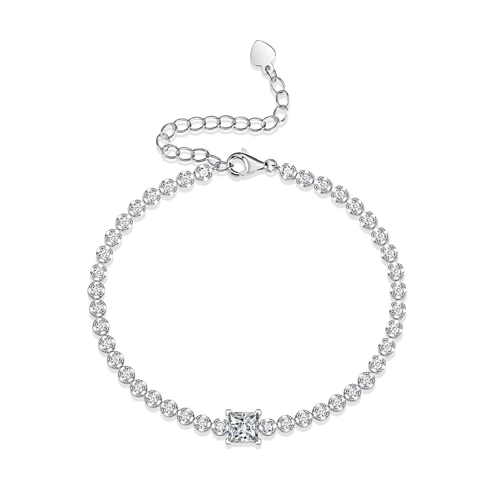 ARTIMINA Moissanite Tennis Bracelet Original s925 Sterling Silver Plated 18k White Gold With GRA Bracelets for Women Man