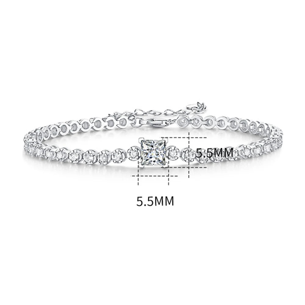 ARTIMINA Moissanite Tennis Bracelet Original s925 Sterling Silver Plated 18k White Gold With GRA Bracelets for Women Man