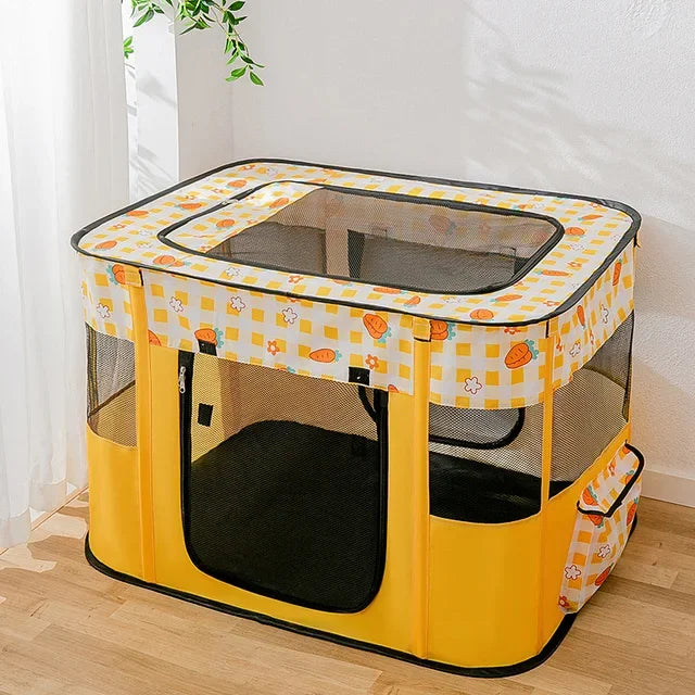 Pet Cage Portable Pet Tent Folding Dog House Cage Cat Tent Playpen Puppy Kennel Easy Operation Octagonal Fence Large Dogs House
