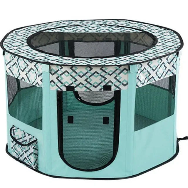 Pet Cage Portable Pet Tent Folding Dog House Cage Cat Tent Playpen Puppy Kennel Easy Operation Octagonal Fence Large Dogs House