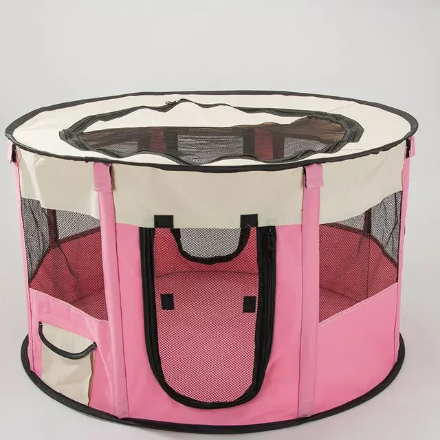 Pet Cage Portable Pet Tent Folding Dog House Cage Cat Tent Playpen Puppy Kennel Easy Operation Octagonal Fence Large Dogs House