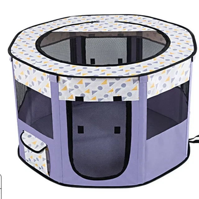 Pet Cage Portable Pet Tent Folding Dog House Cage Cat Tent Playpen Puppy Kennel Easy Operation Octagonal Fence Large Dogs House