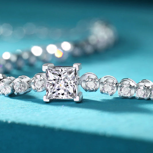 ARTIMINA Moissanite Tennis Bracelet Original s925 Sterling Silver Plated 18k White Gold With GRA Bracelets for Women Man